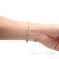 Bracelet en argent plaqué or 24k bijoux pour les femmes